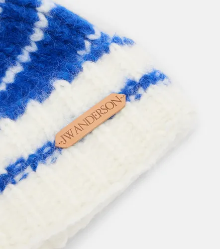 Gorro en mezcla de alpaca a rayas - JW Anderson - Modalova