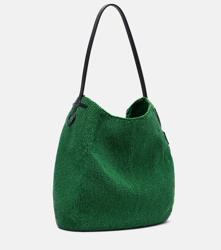 Borsa a spalla Bulb Small con perline e pelle - JW Anderson - Modalova