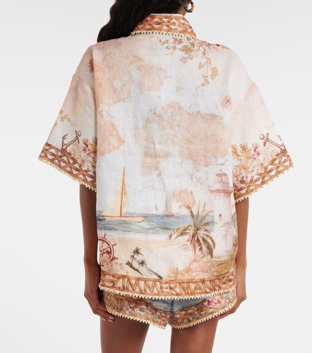 Camisa oversized Mahon de lino estampada - Zimmermann - Modalova