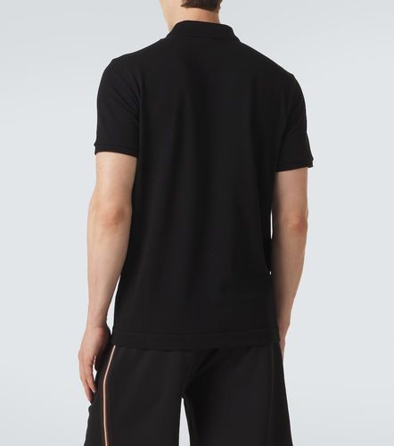 Polo in piqué di cotone con pelle - Moncler - Modalova