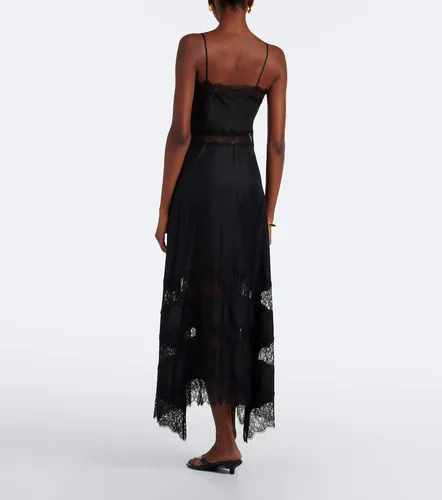 Midikleid Coco aus Seidentwill mit Spitze - Ulla Johnson - Modalova