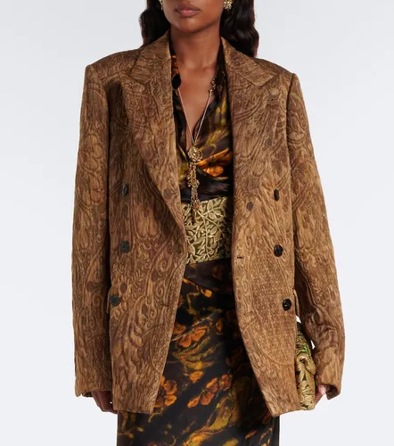 Draped floral silk satin wrap top - Dries Van Noten - Modalova