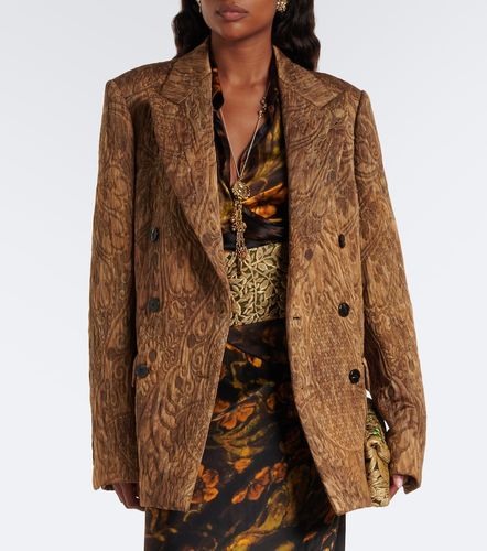 Draped floral silk satin wrap top - Dries Van Noten - Modalova