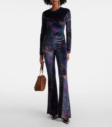 Printed high-rise velvet flared pants - Etro - Modalova