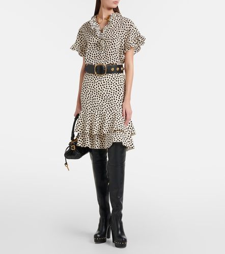 Polka-dot tiered silk miniskirt - Chloe - Modalova
