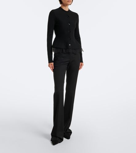 Lace-trimmed peplum cardigan - McQueen - Modalova