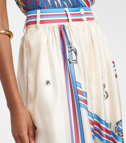 Apollo printed cropped silk satin balloon pants - Alemais - Modalova