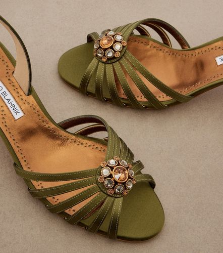 Sandalias Fulmasli de satén adornadas - Manolo Blahnik - Modalova