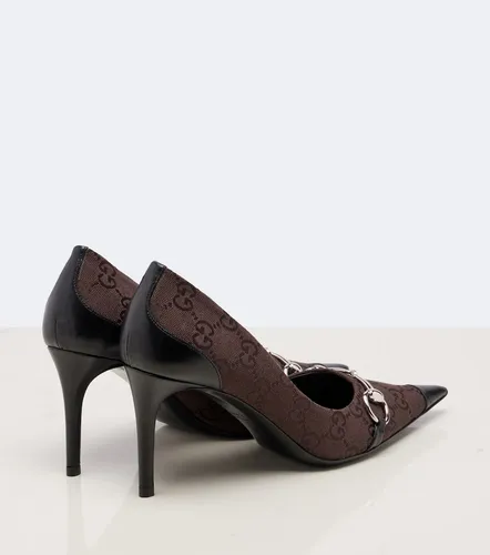 Donna GG canvas leather-trimmed pumps - Gucci - Modalova