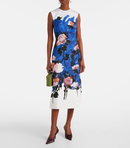 Abito midi in misto cotone con stampa floreale - Erdem - Modalova