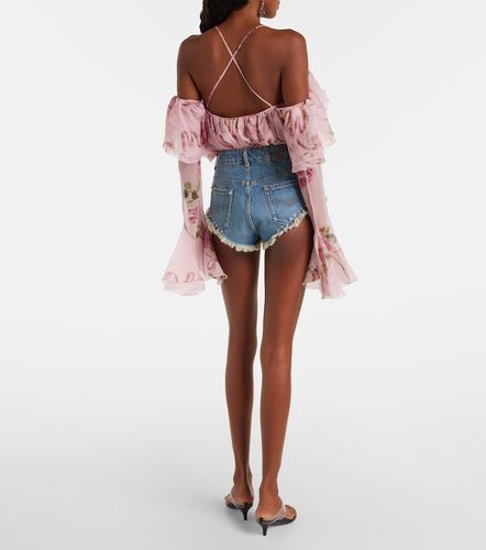 Blumarine Embellished denim shorts - Blumarine - Modalova