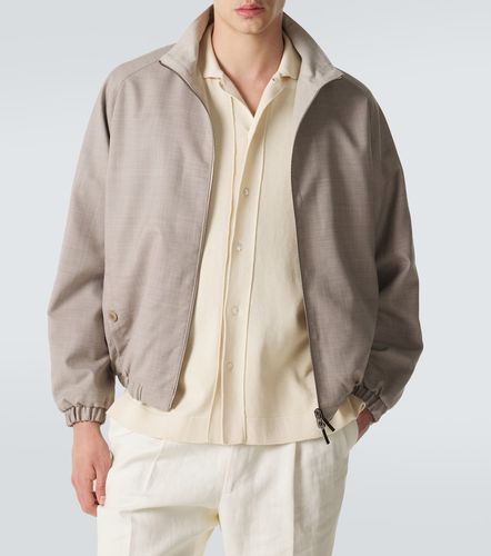 Reversible wool and linen blouson jacket - Stoffa - Modalova