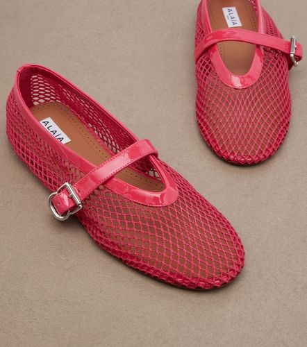 Alaïa Bailarinas Mary Jane de red con piel - Alaia - Modalova