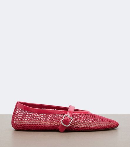 Leather-trimmed fishnet Mary Jane flats - Alaia - Modalova