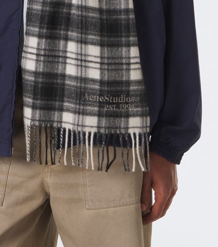 Bufanda de cachemir y lana a cuadros con flecos - Acne Studios - Modalova
