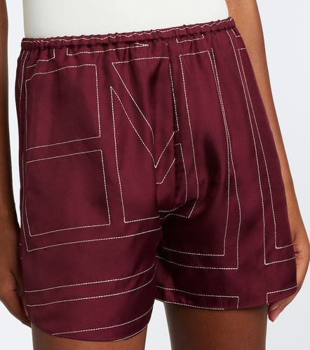 Shorts Monogram aus Seiden-Twill - Toteme - Modalova