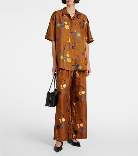 Camisa Montauk de sarga de seda estampada - Asceno - Modalova