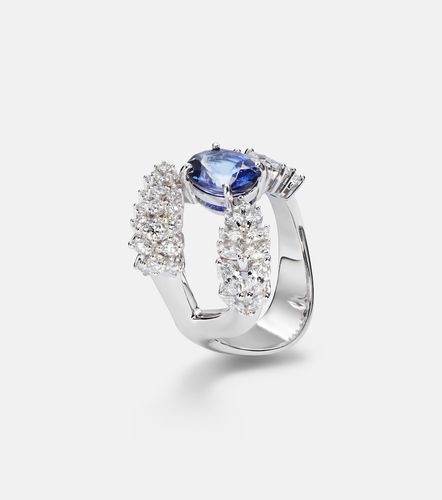 Anillo Reign Supreme de oro blanco de 18 ct con zafiro y diamantes - Yeprem - Modalova
