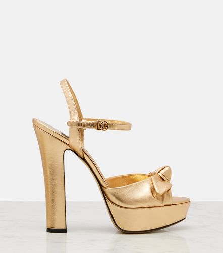 Metallic leather platform sandal - Dolce&Gabbana - Modalova