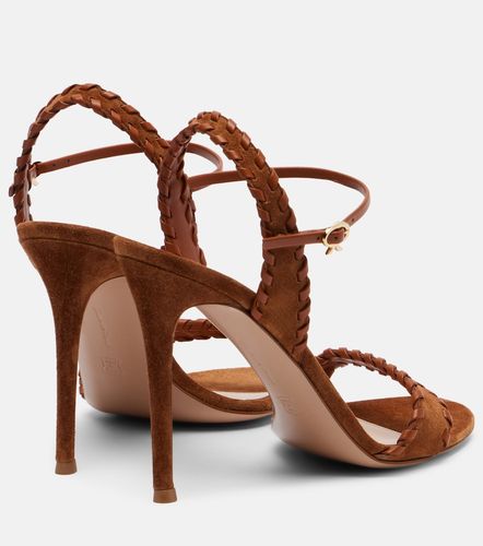 Slingback-Sandalen aus Veloursleder mit Leder - Gianvito Rossi - Modalova
