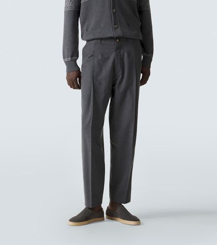 Wool, cotton and silk tapered pants - Brunello Cucinelli - Modalova