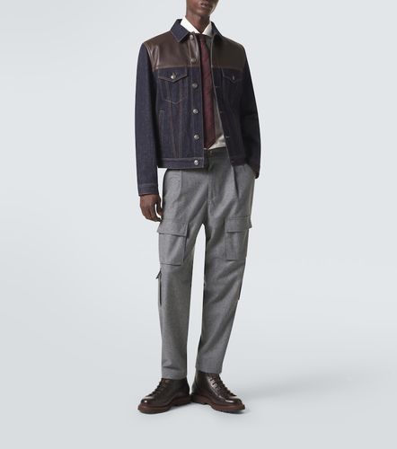 Virgin wool flannel cargo pants - Brunello Cucinelli - Modalova