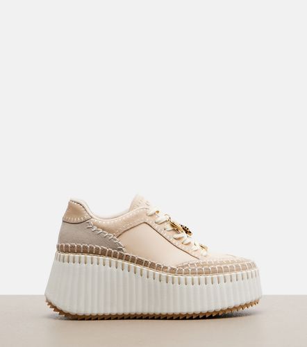 Nama suede and leather platform sneakers - Chloe - Modalova
