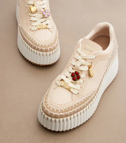 Nama suede and leather platform sneakers - Chloe - Modalova