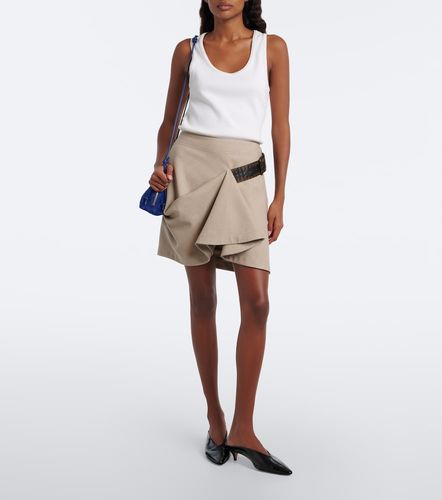 Minifalda drapeada de lana Intrecciato - Bottega Veneta - Modalova
