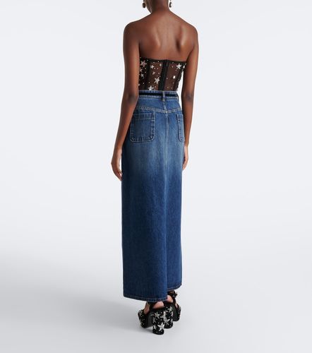 Embellished faded denim maxi skirt - Dolce&Gabbana - Modalova