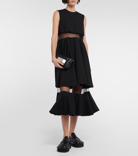 Abito midi in lana con mesh - Noir Kei Ninomiya - Modalova