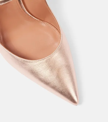 Bellezza 85 metallic leather mules - Aquazzura - Modalova