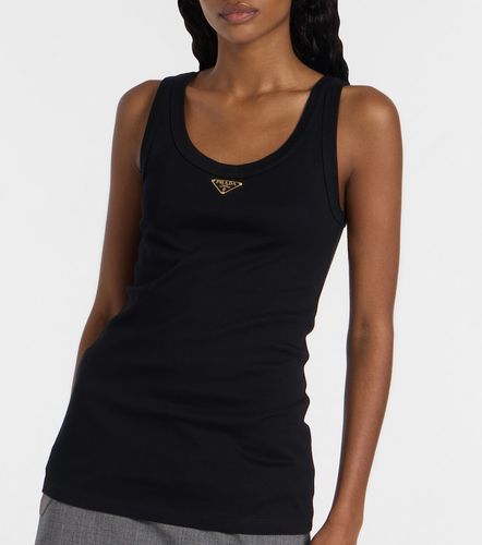 Top in jersey di cotone a coste - Prada - Modalova