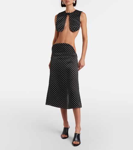 Crop top de seda con lunares - Jean Paul Gaultier - Modalova