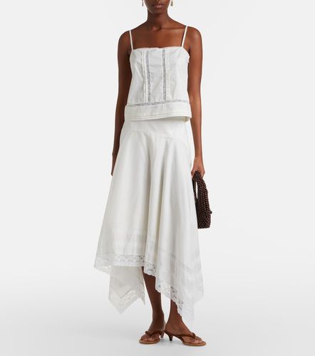 Falda midi Ainsley de algodón con encaje - Staud - Modalova