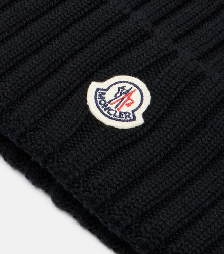 Ribbed-knit virgin wool beanie - Moncler - Modalova