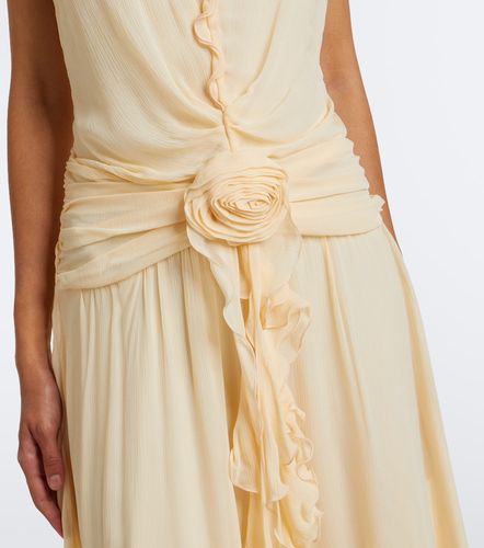 Abito lungo in georgette con volant - Blumarine - Modalova