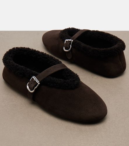 Shearling-lined suede Mary Jane flats - Alaia - Modalova
