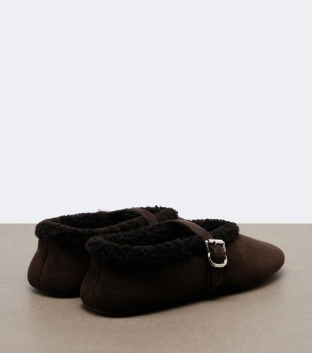 Shearling-lined suede Mary Jane flats - Alaia - Modalova