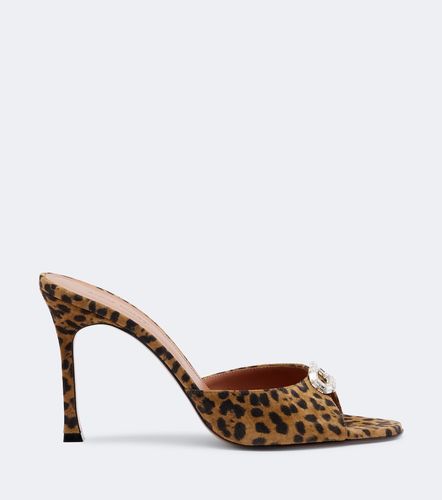 Mini Camelia leopard-print suede mules - Amina Muaddi - Modalova