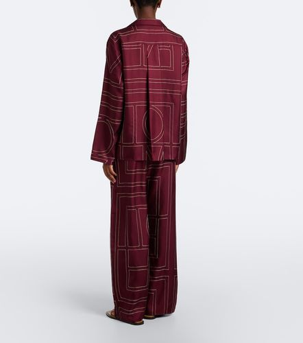 Pantaloni Monogram in twill di seta - Toteme - Modalova