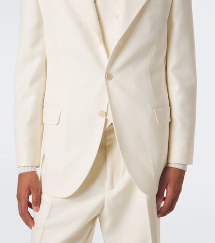 Blazer in lana e cotone a spina di pesce - Brunello Cucinelli - Modalova