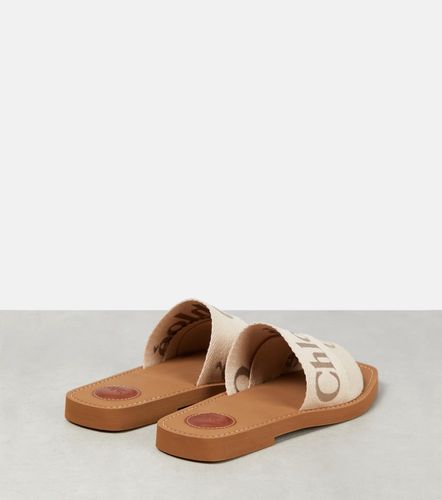 Chloe Woody canvas slides - Chloe - Modalova