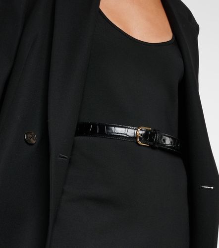 Slim croc-effect leather belt - Toteme - Modalova