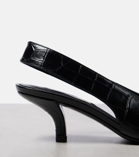 Croc-effect leather slingback pumps - Toteme - Modalova