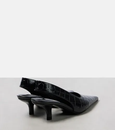 Croc-effect leather slingback pumps - Toteme - Modalova