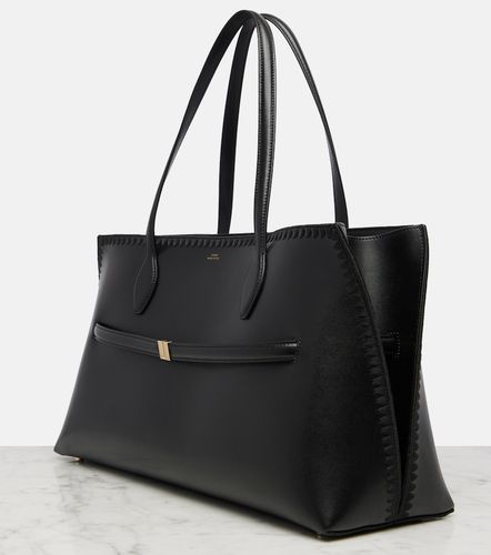 Lounge embroidered leather tote bag - Toteme - Modalova