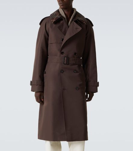 Trench in seta e cotone Check - Burberry - Modalova