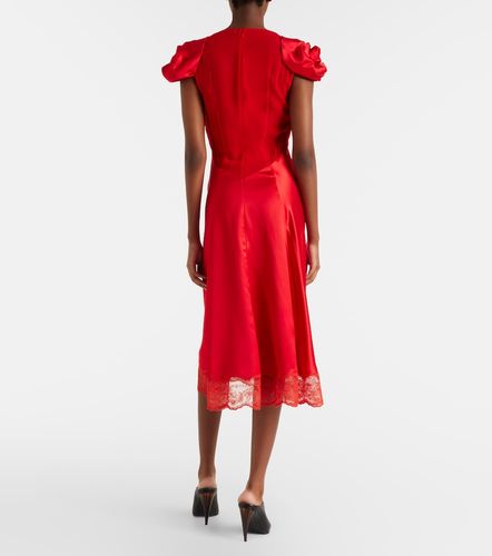 Midikleid aus Satin mit Spitze - McQueen - Modalova