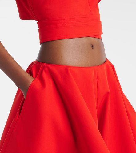 Alaïa Pantaloni in gabardine di cotone con volant - Alaia - Modalova